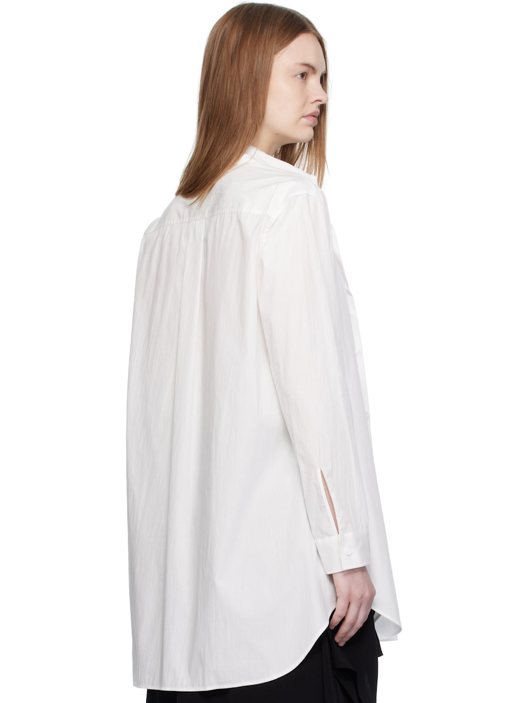 White Cotton Broad F Double Layered Shirt - 3