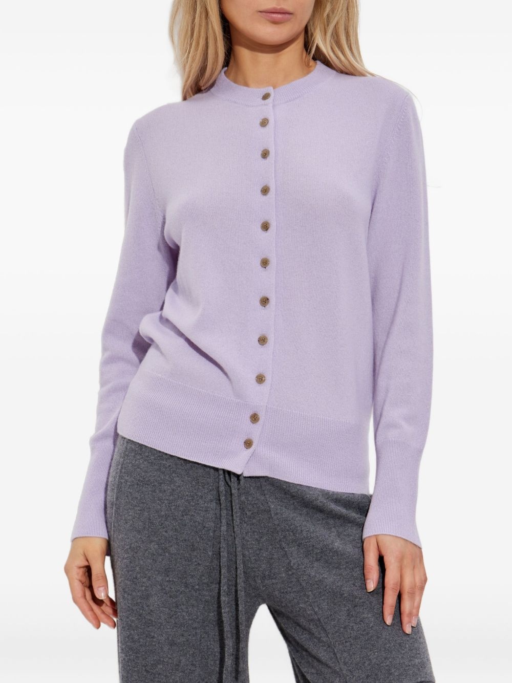 button-cuff cashmere cardigan - 3