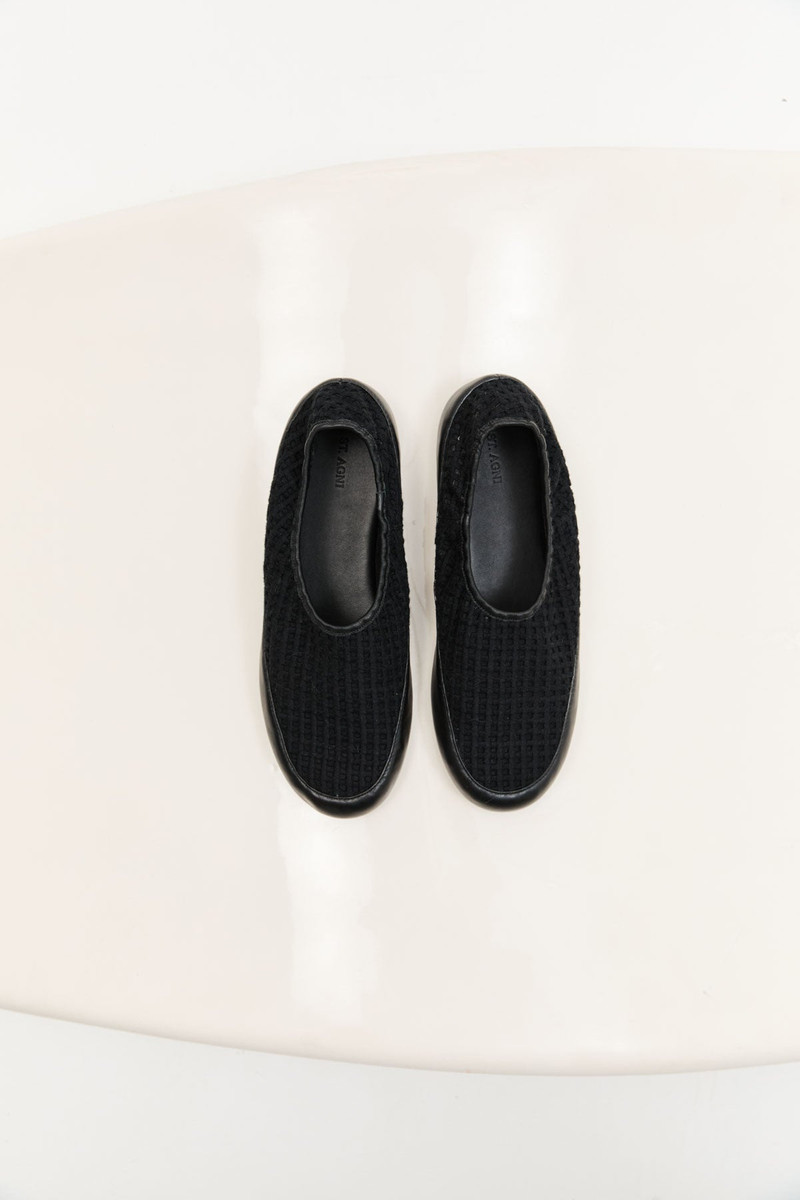 Cotton Grid Flats - Black 3