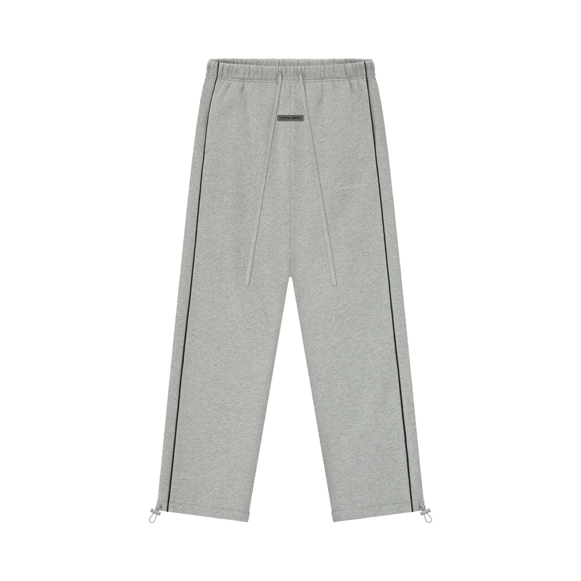 Fear of God Essentials Relaxed Fleece Sweatpant With Piping 'Concrete Heather/Black' - 1