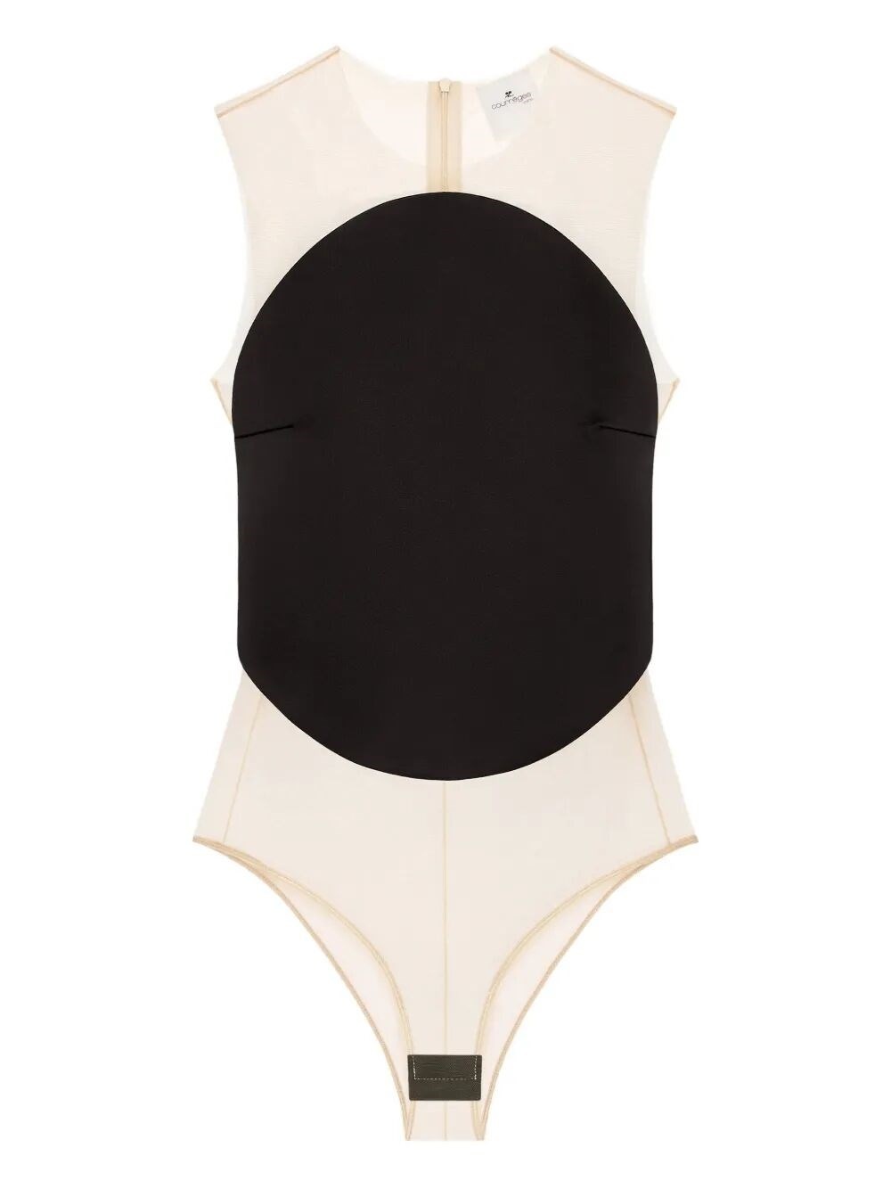 The ILLUSION CIRCLE Satin Bodysuit by COURREGES is a luxurious piece that embodies elegance and soph - 1