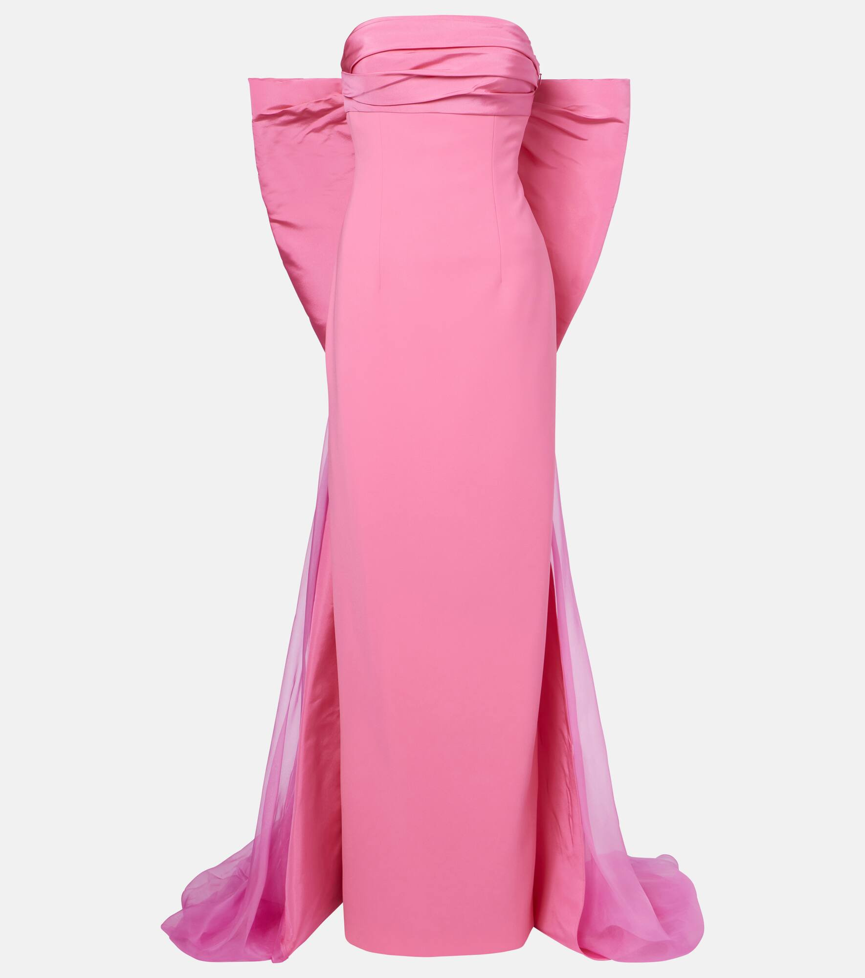 Bow-detail strapless crêpe gown - 1