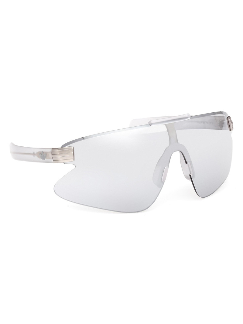 Men's Mirrored Shield Sunglasses - Silver Transparent 8
