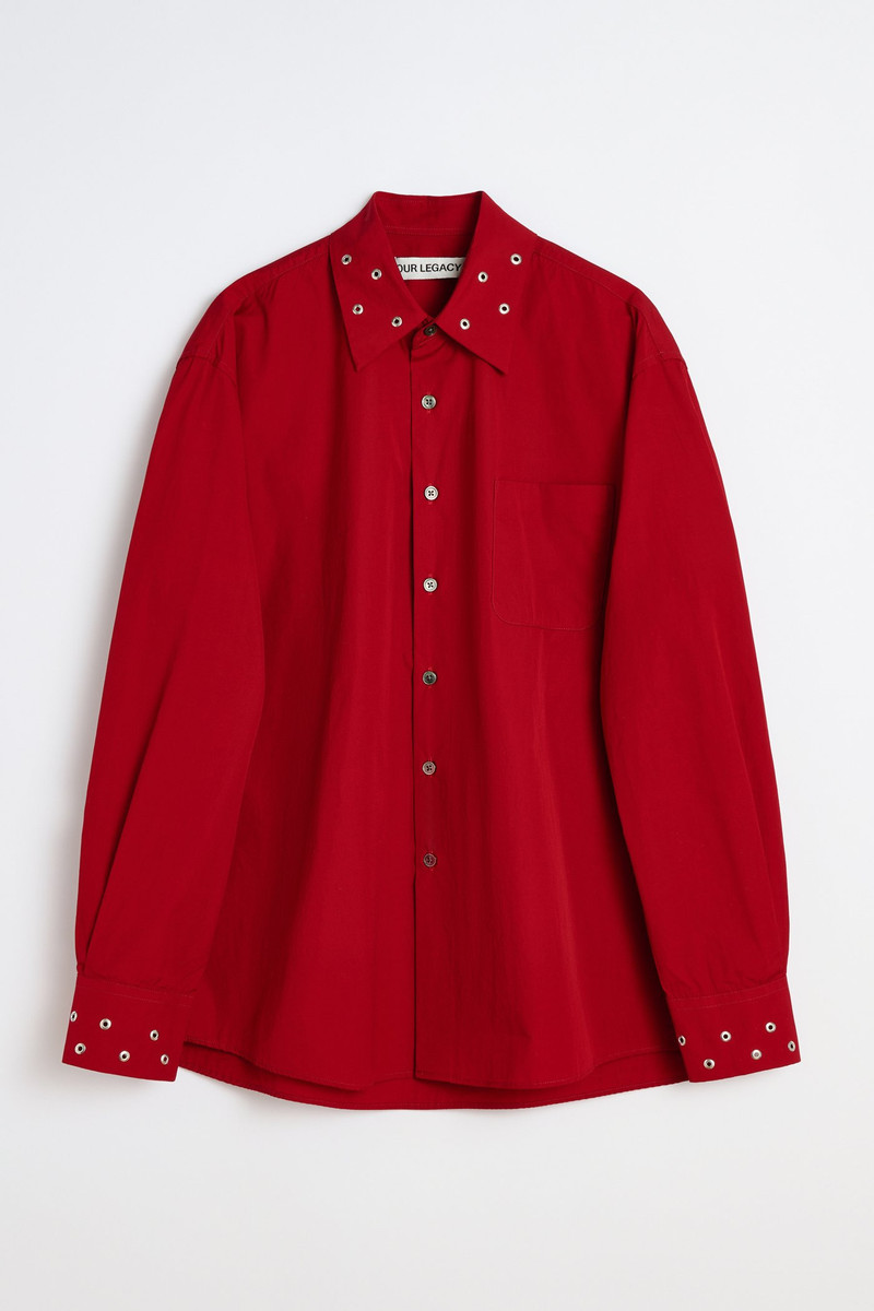 Above Shirt Lipstick Red Super Poplin 1