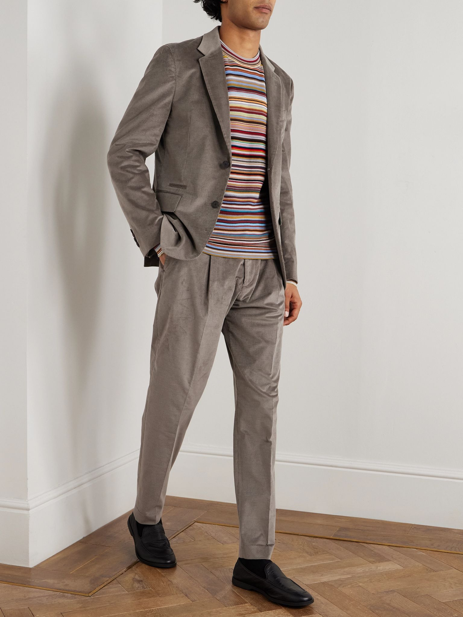 Cotton-Blend Corduroy Blazer Brown - 2