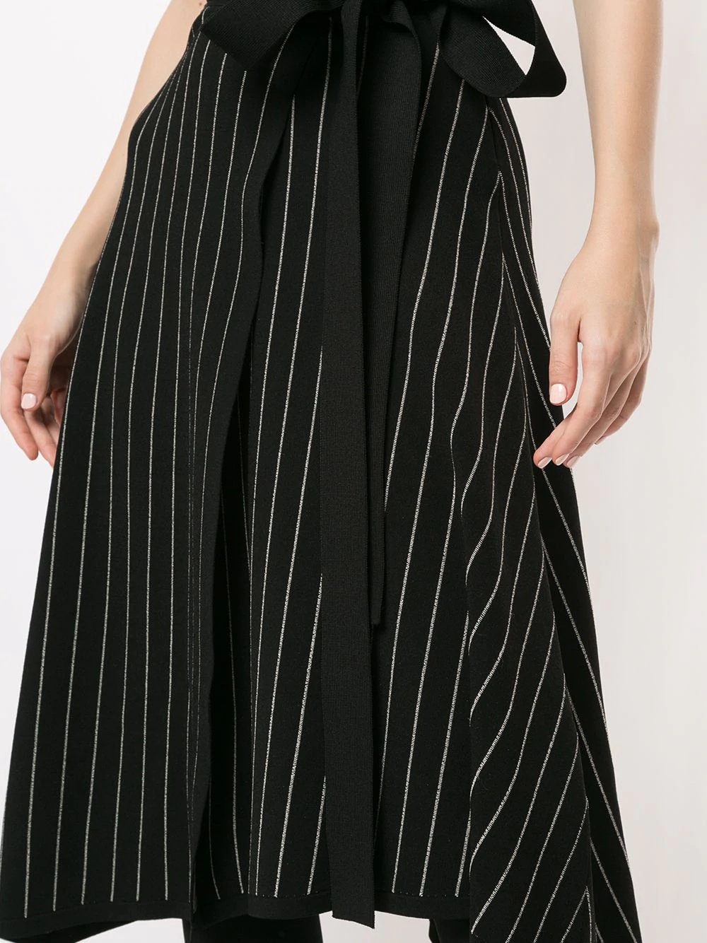 knitted pinstriped wrap skirt - 5