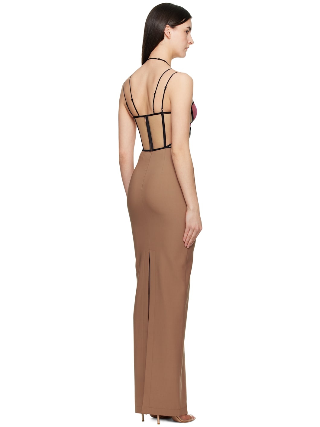 Tan & Pink Leila Signature Corset Maxi Dress - 3