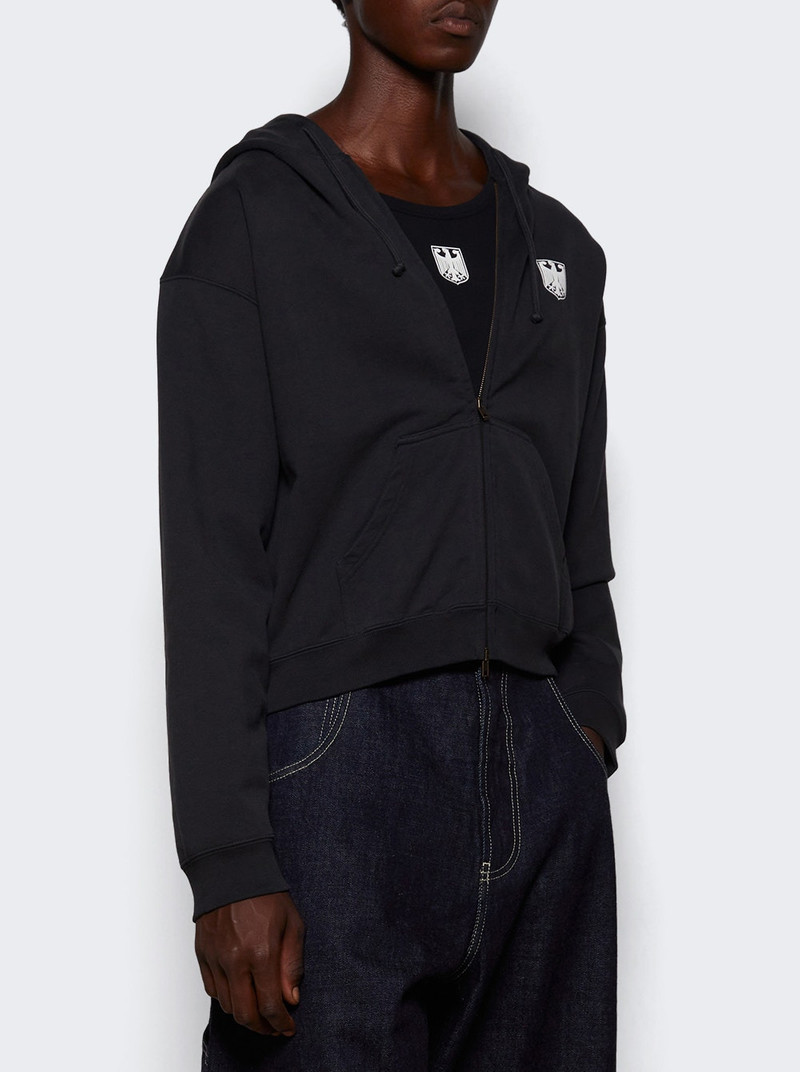 VETEMENTS Polizei Fitted Zip-up Hoodie Washed Black outlook