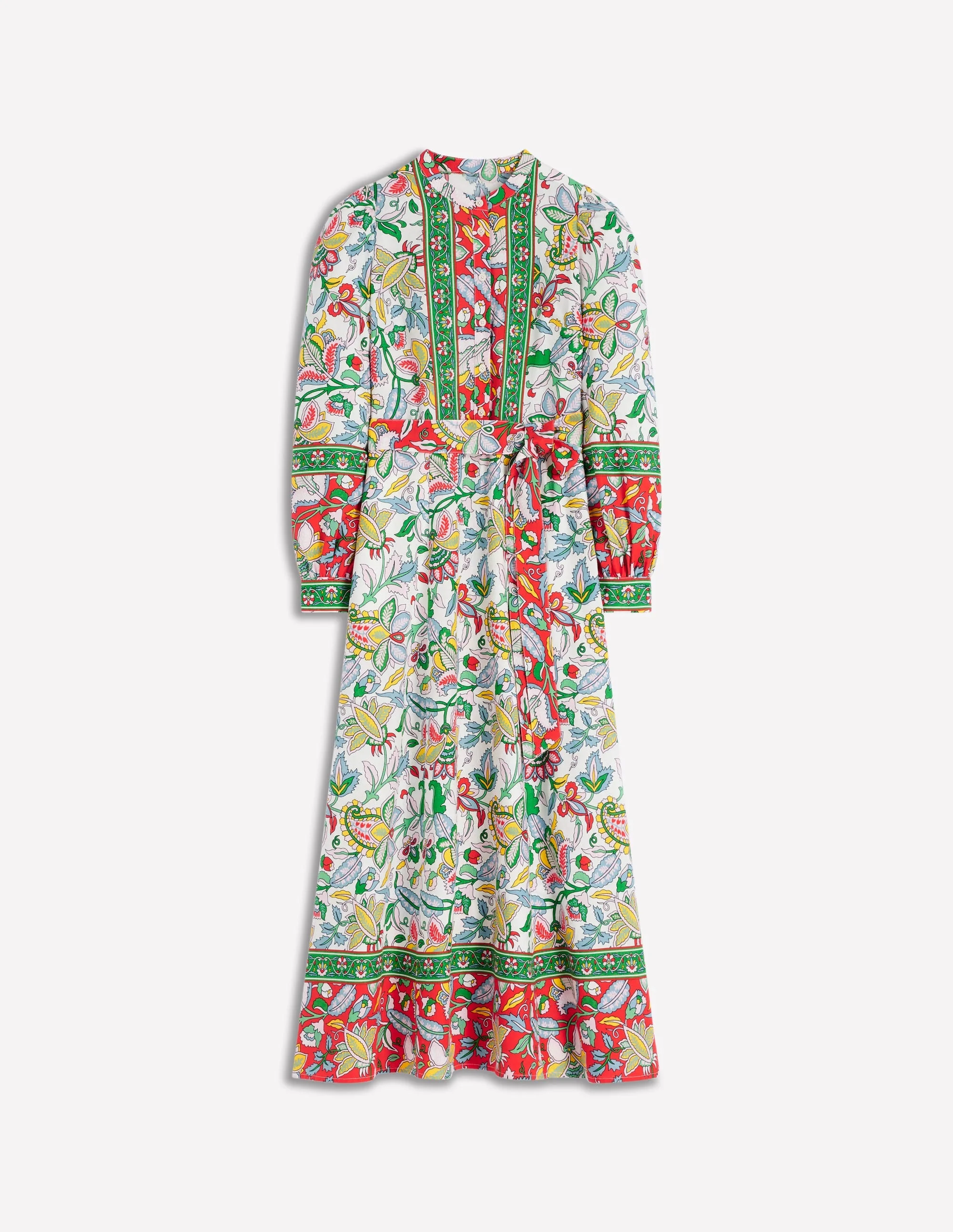Ava Linen Blend Midi Dress-Multi, Botanical Trail - 1