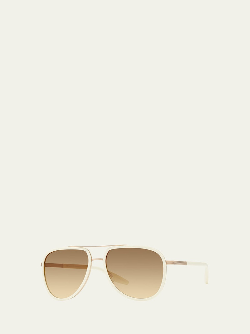 BARTON PERREIRA Men's Cani Zyl and Titanium Aviator Sunglasses outlook