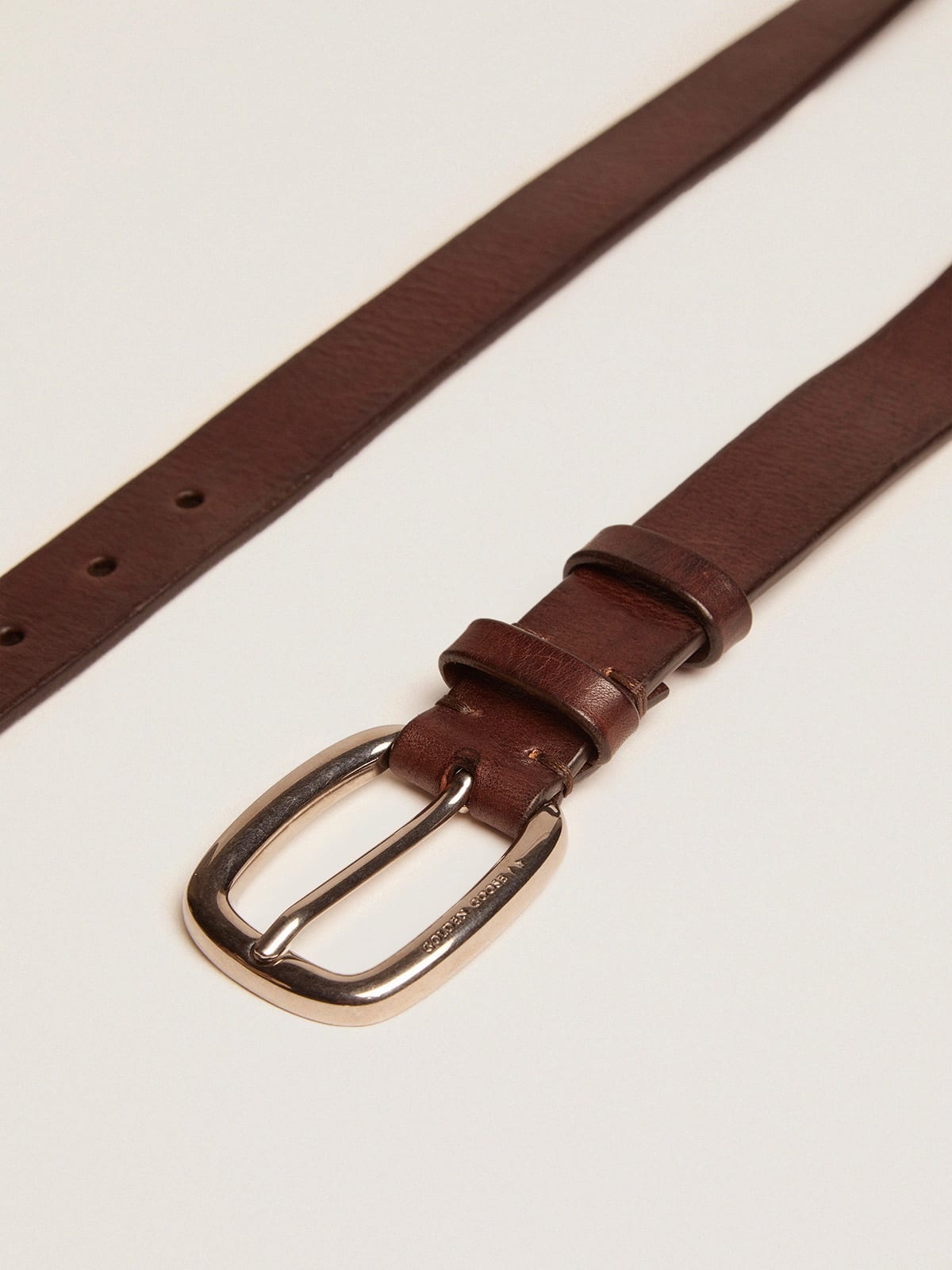 Brown Houston belt in washed leather - 2