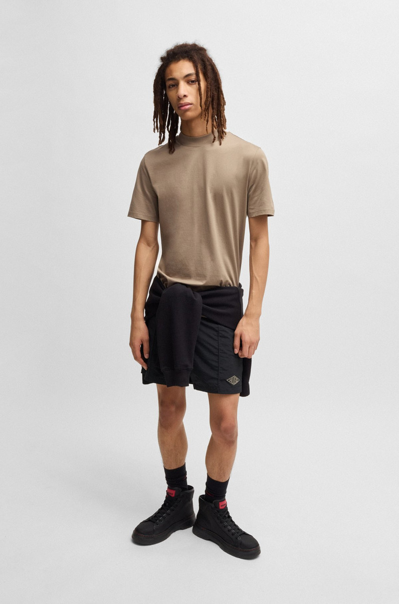 HUGO POPLIN SHORTS WITH LOGO PRINT outlook