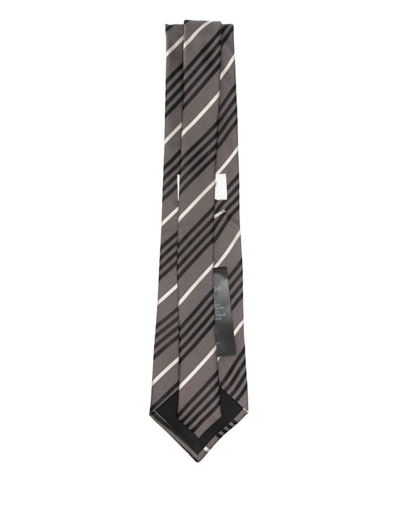 SAINT LAURENT striped silk tie outlook