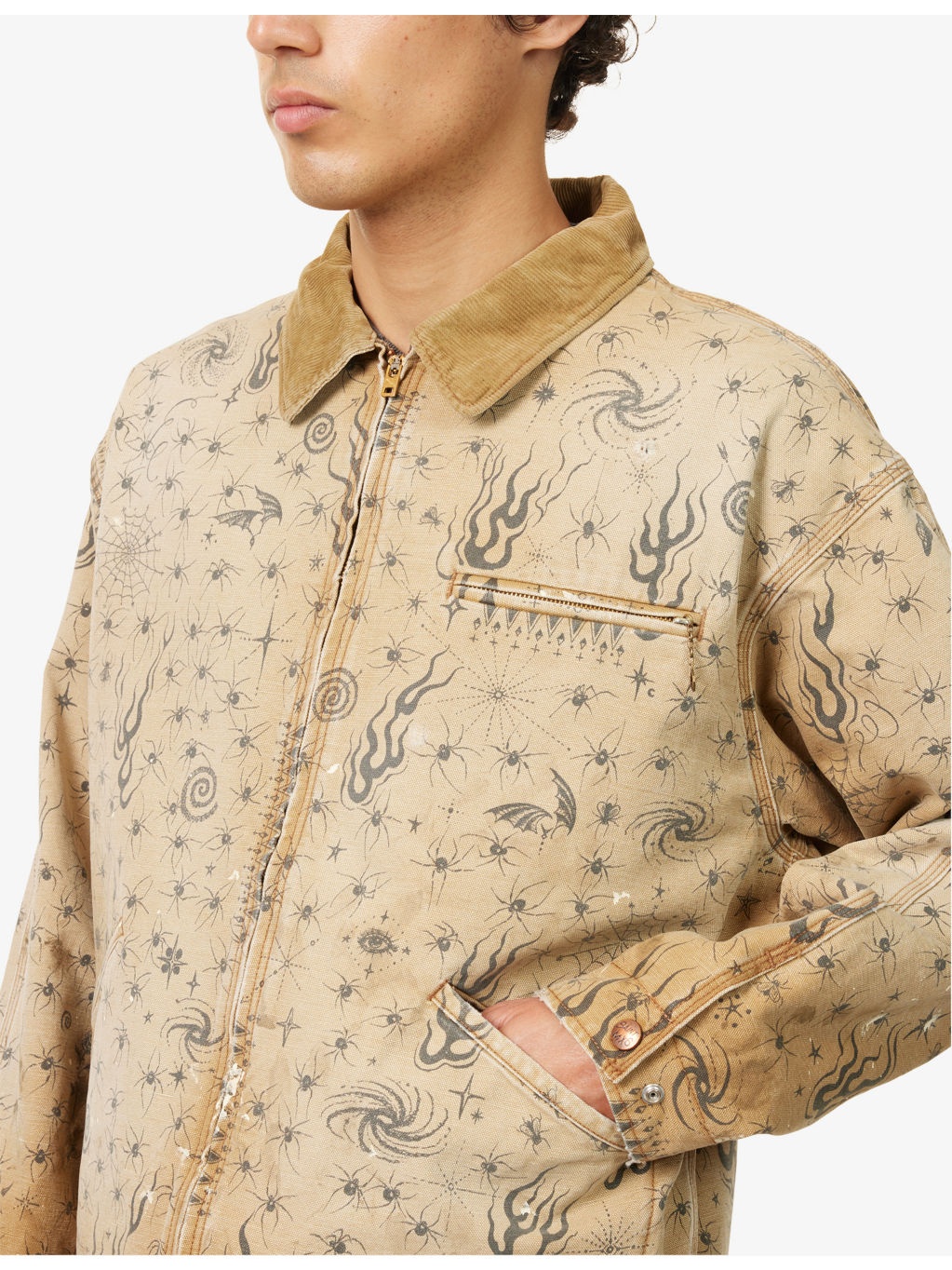 Dr Woo Printed Cotton Work Jacket - 5
