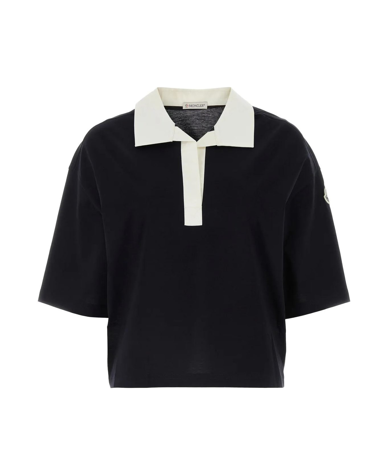 Black Cotton Polo Shirt - 1