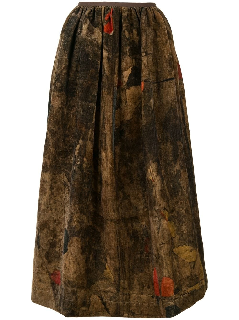 pleated velvet maxi skirt - 1