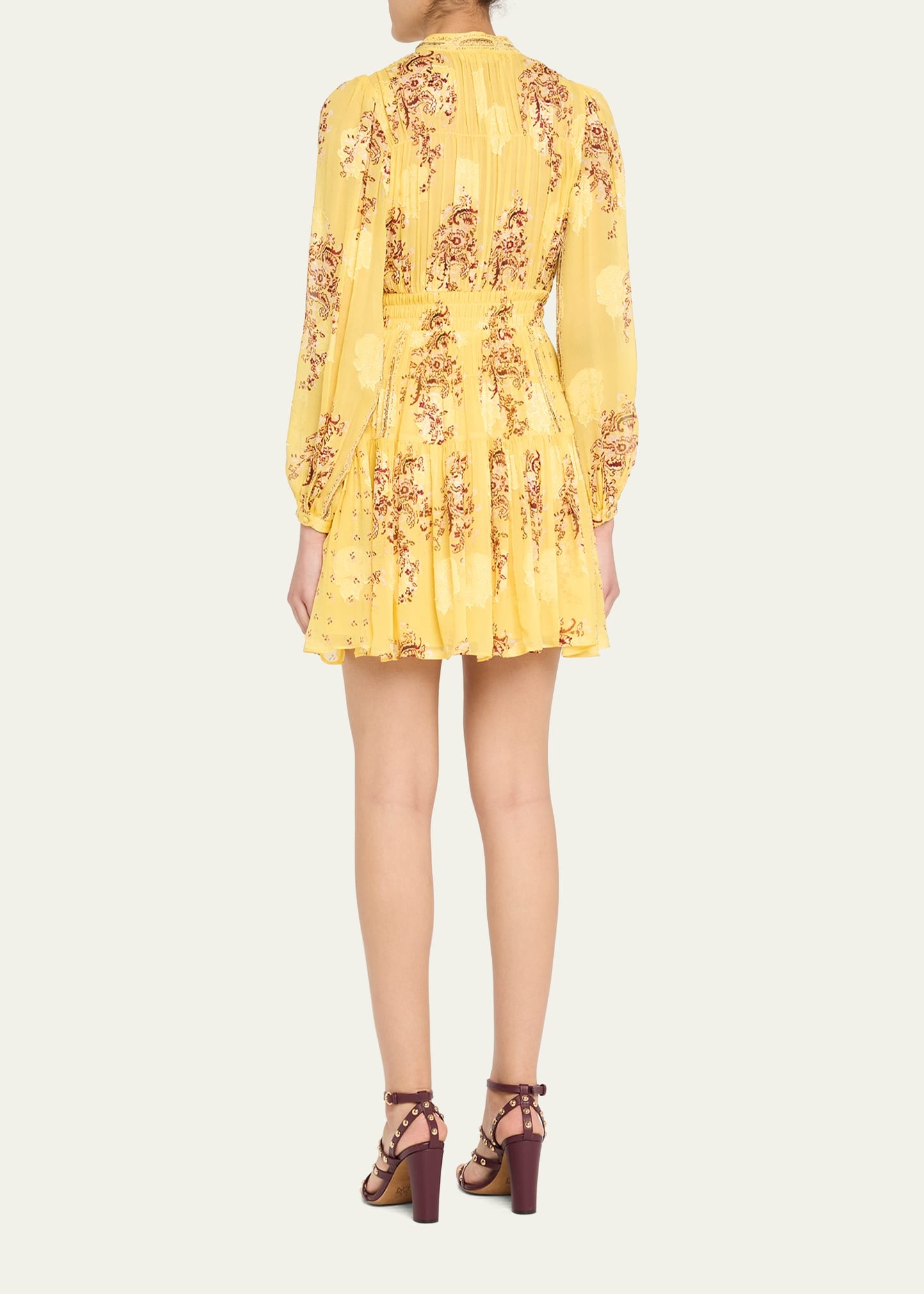 Maris Necktie Long-Sleeve Mini Dress - 3