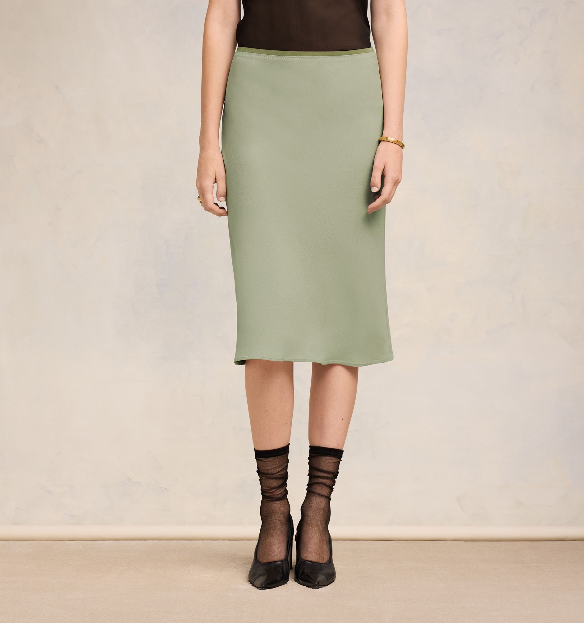 Midi Skirt With Elasticated Waist - 6