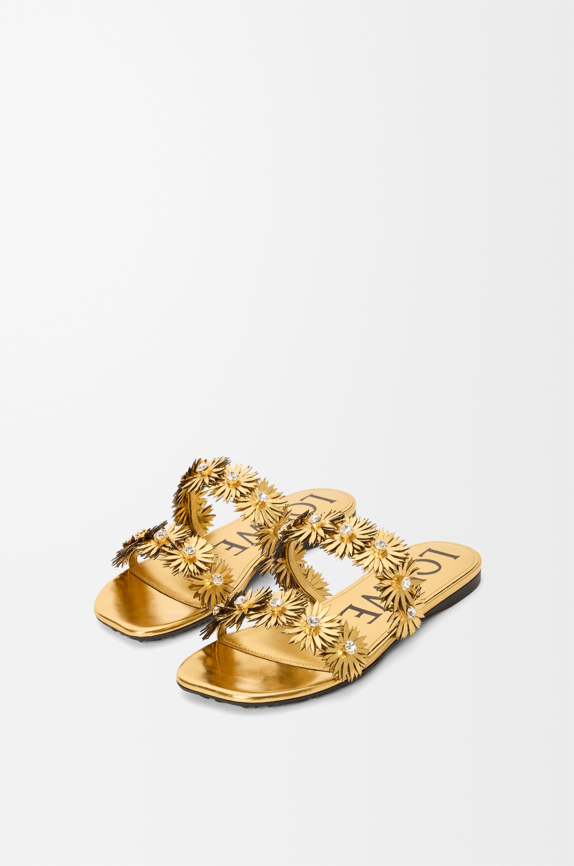 Petal Flower sandal in calfskin and crystals - 3