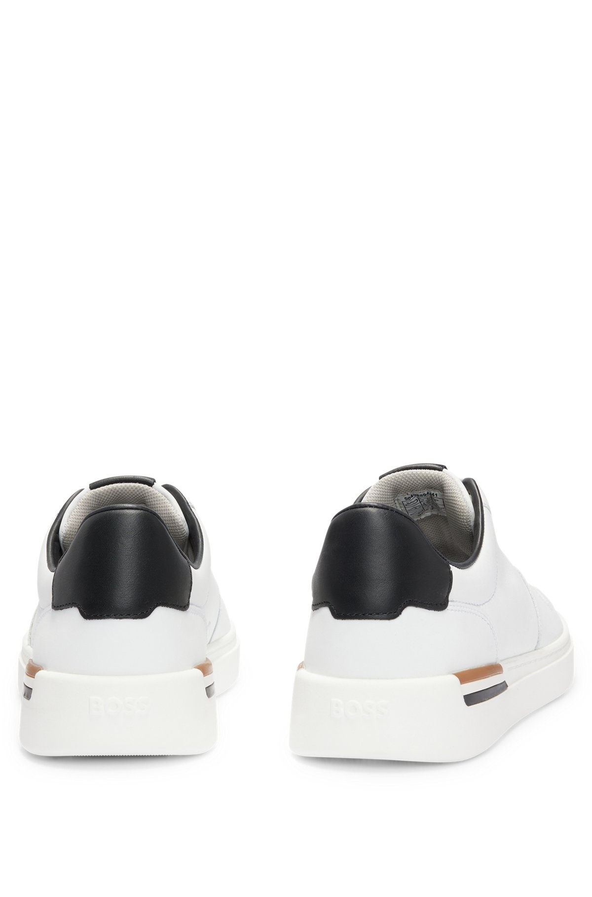 LEATHER CUPSOLE TRAINERS WITH SIGNATURE DETAILS - 5