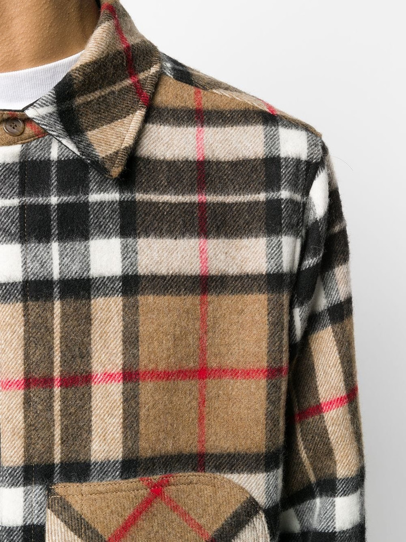 checked half-zip wool shirt 6