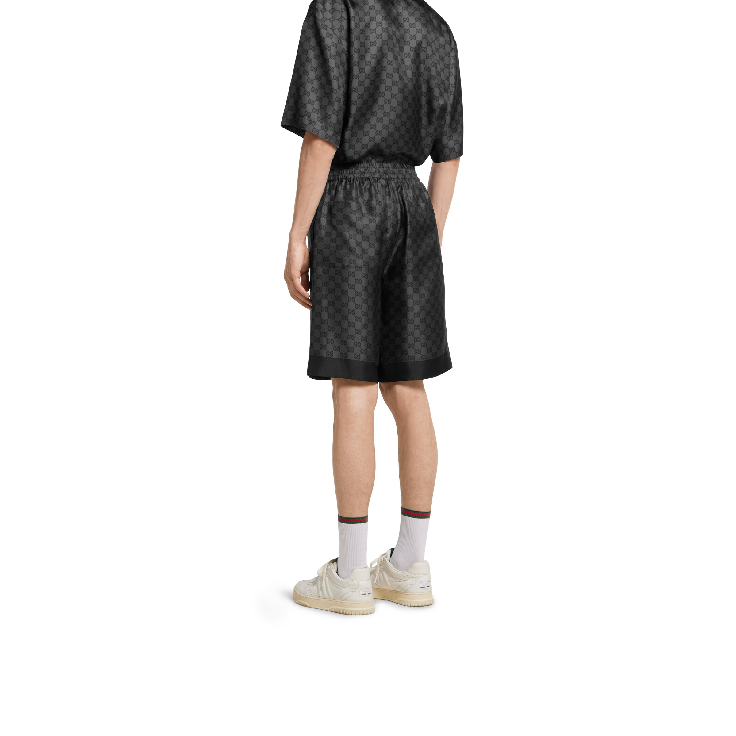 Printed silk twill shorts - 4