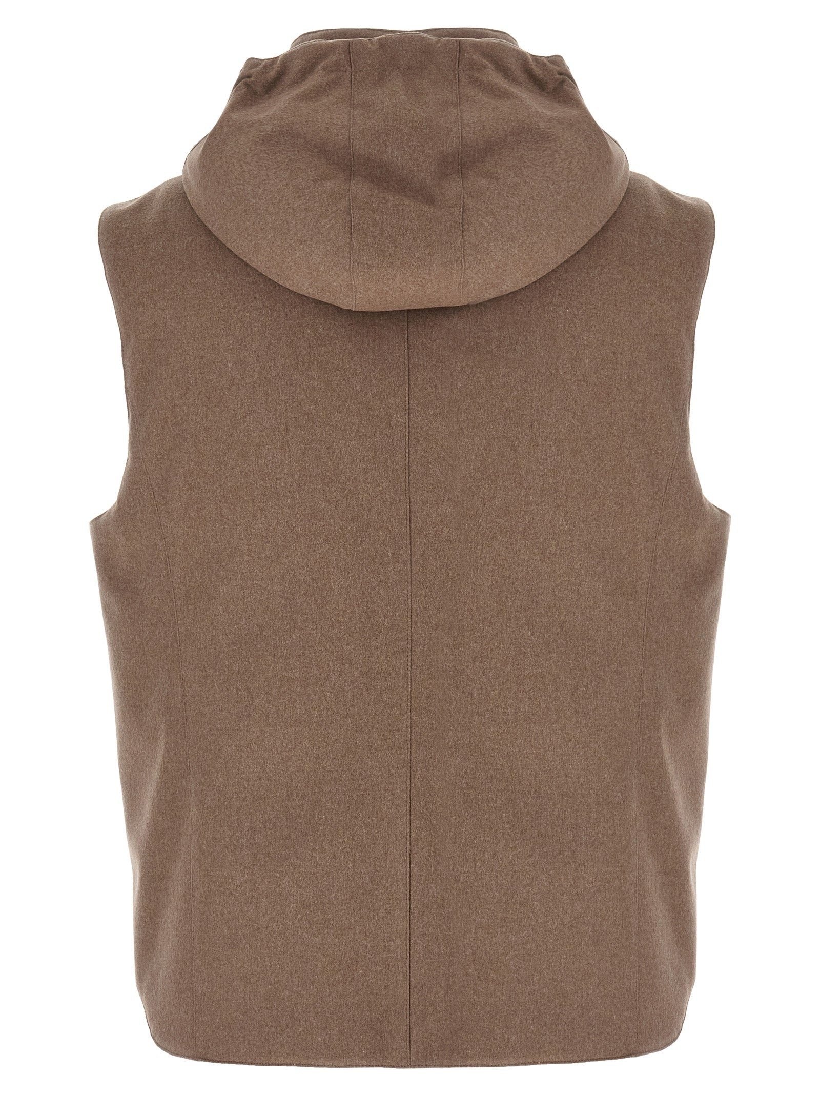 Padded Wool Vest Gilet Beige - 2