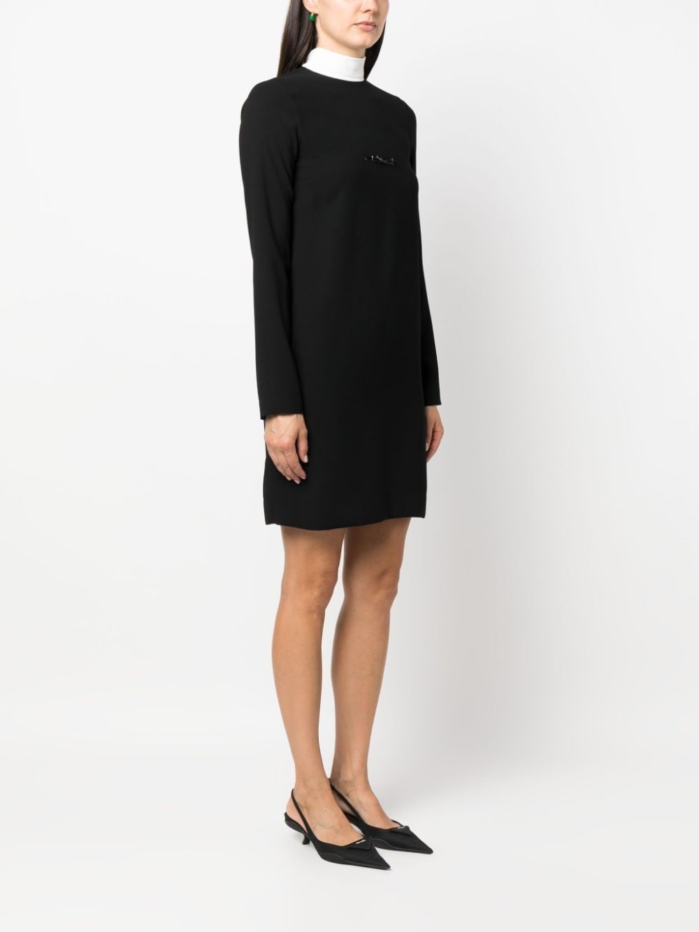 scarf-detail two-tone minidress - 3