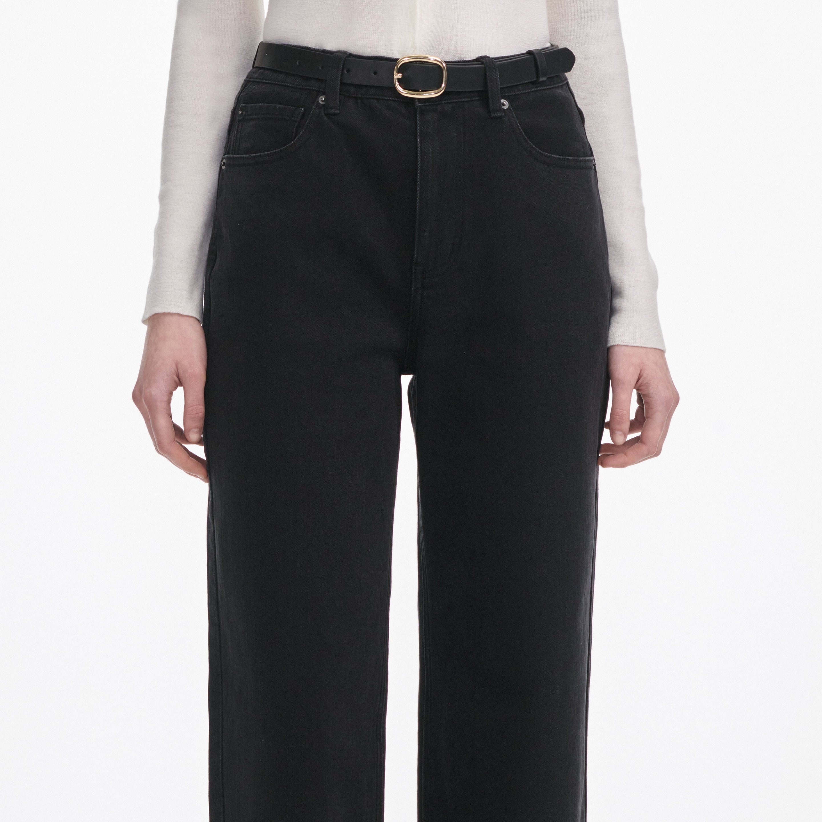 Black Straight Leg Jeans - 4