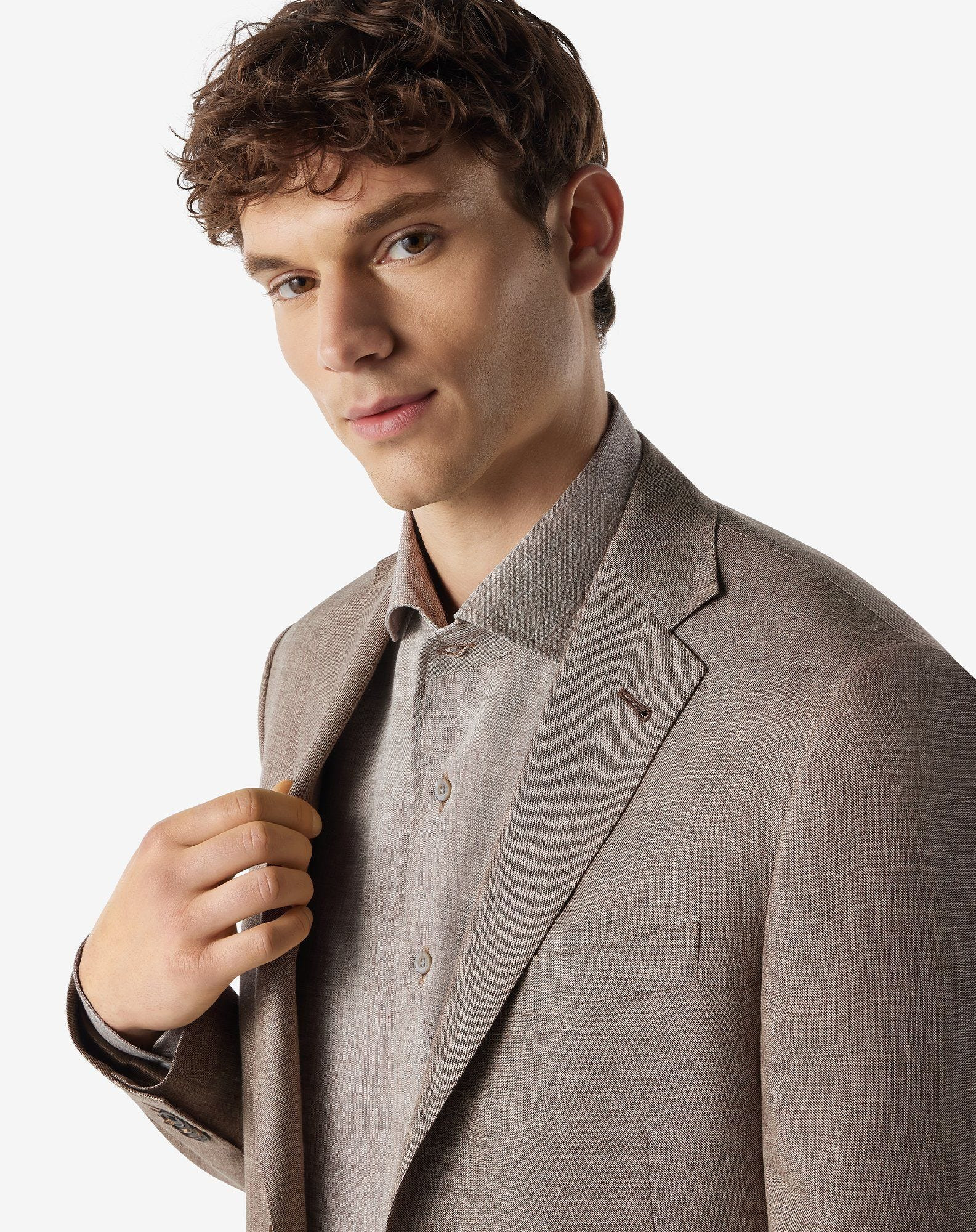 Light brown wool, linen and silk suit - 5