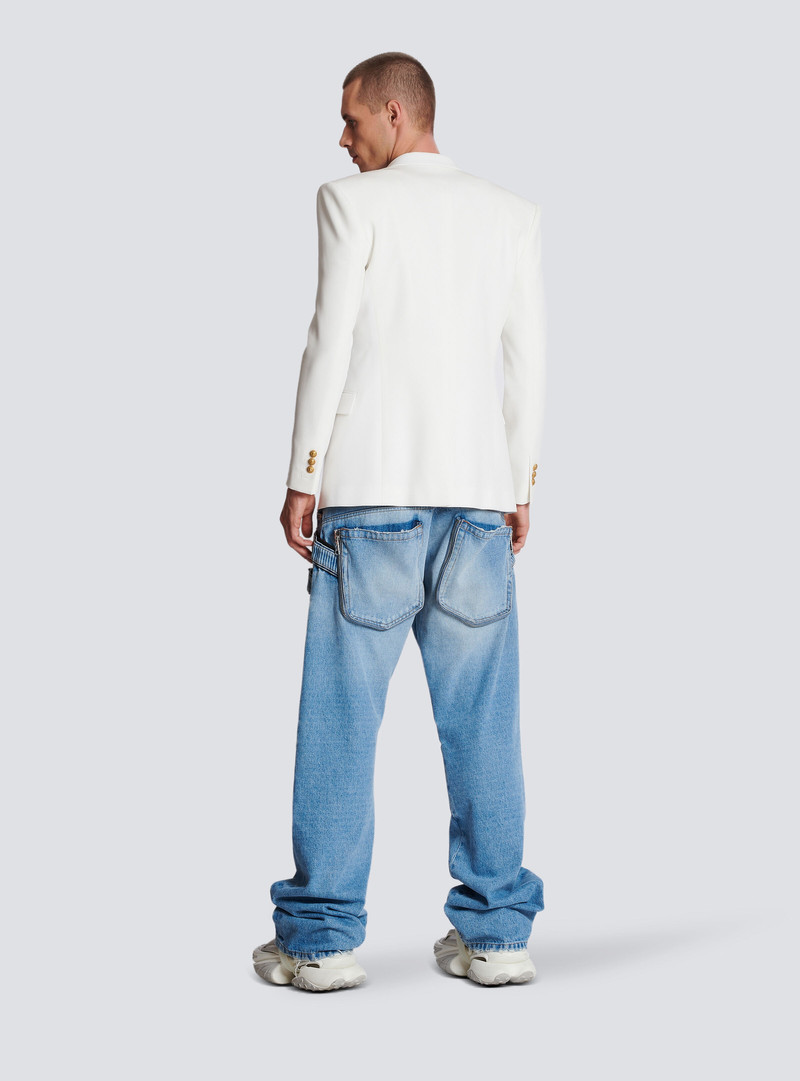 Blazer embroidered with gold feathers 3