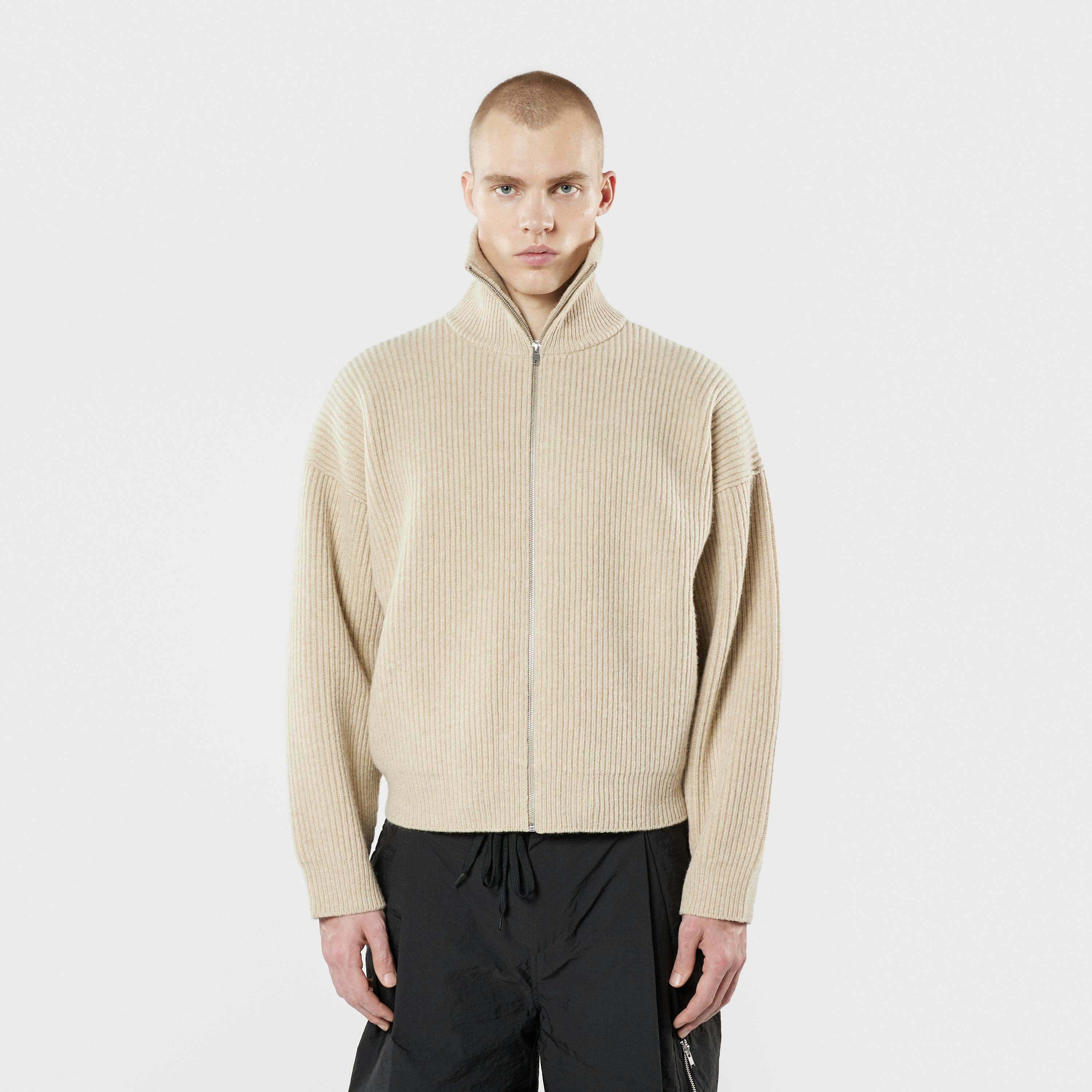 Vonarstræti Zipped Wool Sweater (Unisex) - 2