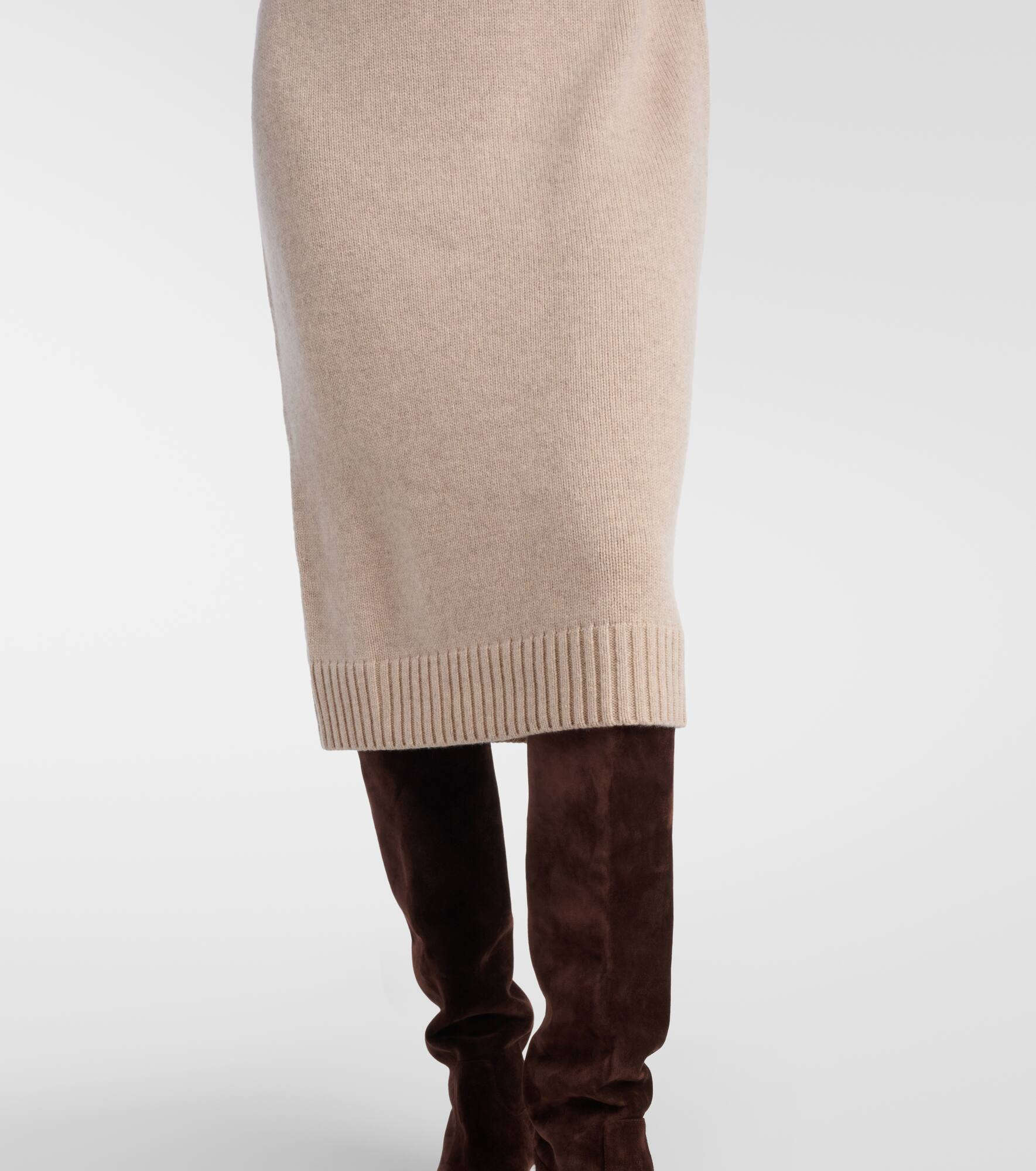 Summer turtleneck cashmere midi dress - 6