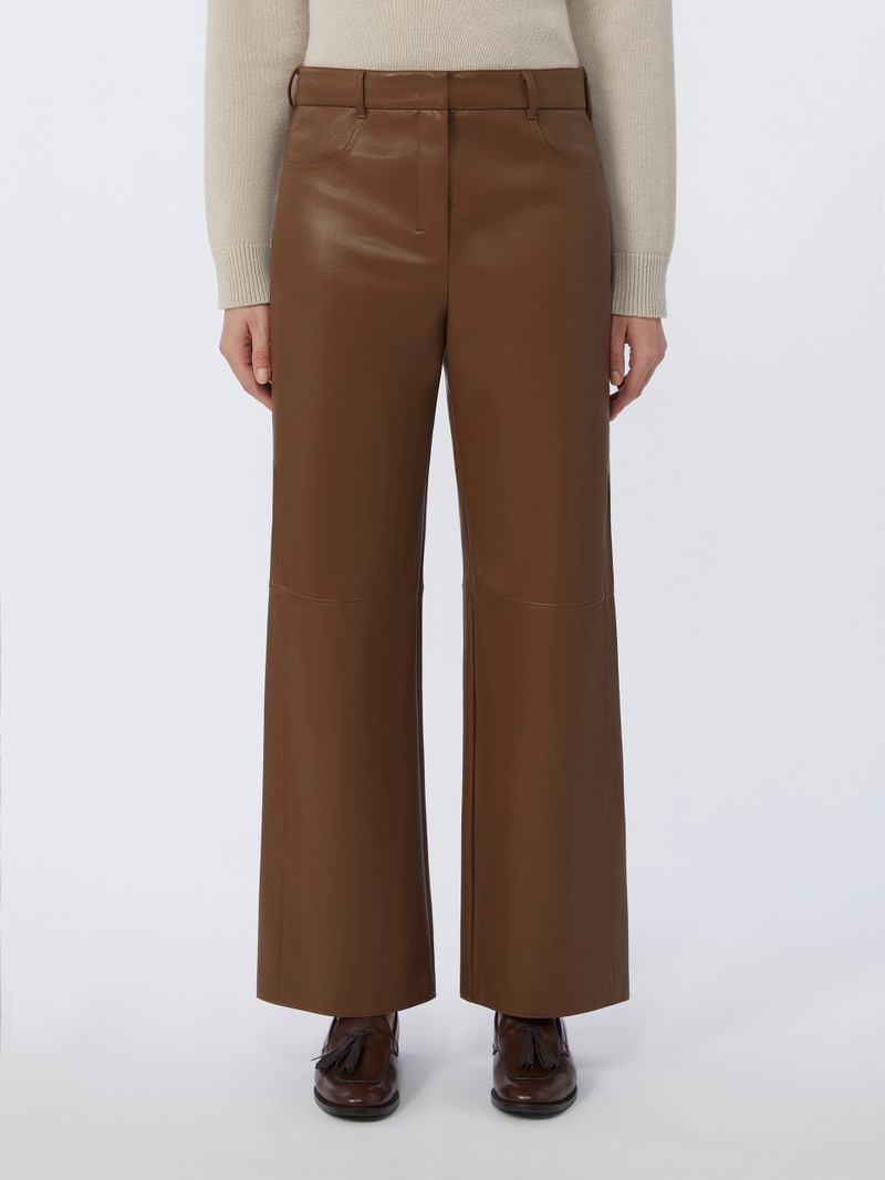 SORRISO Coated fabric trousers - TOBACCO 3