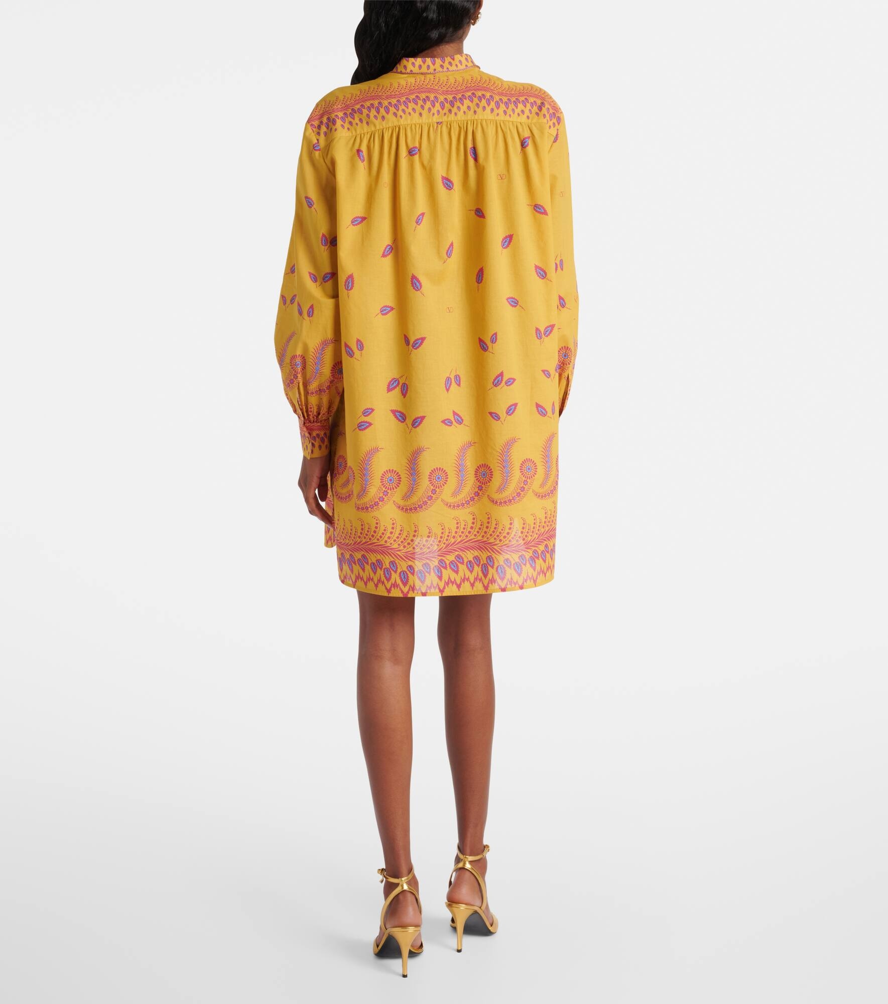 Printed cotton muslin shirt dress - 3