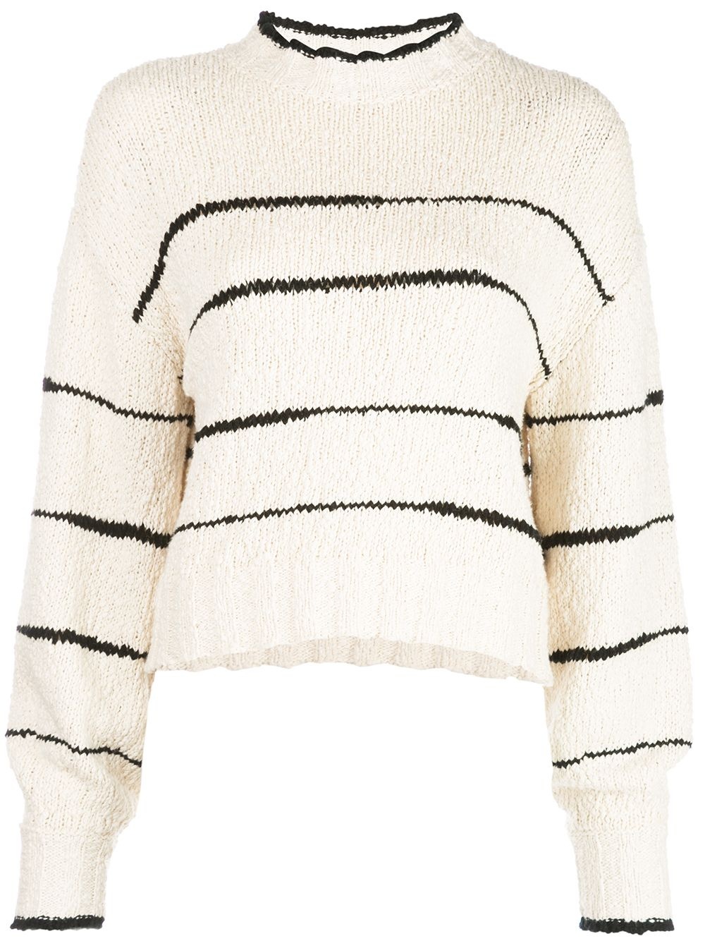 stripe pouf-sleeve jumper - 1