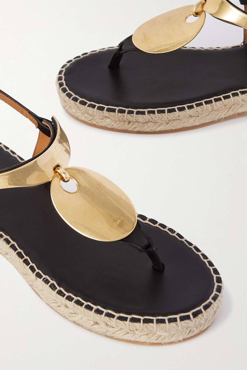 + NET SUSTAIN Pema embellished leather espadrille sandals 4