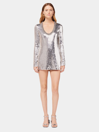 Paco Rabanne MINI SILVER SEQUINS DRESS WITH ROUND NECKLINE outlook