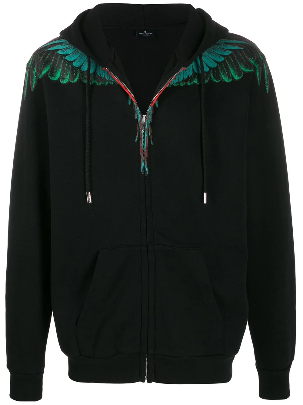 wings print zipped hoodie - 1