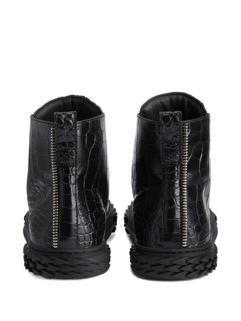 Blabber crocodile-effect lace-up sneakers 3