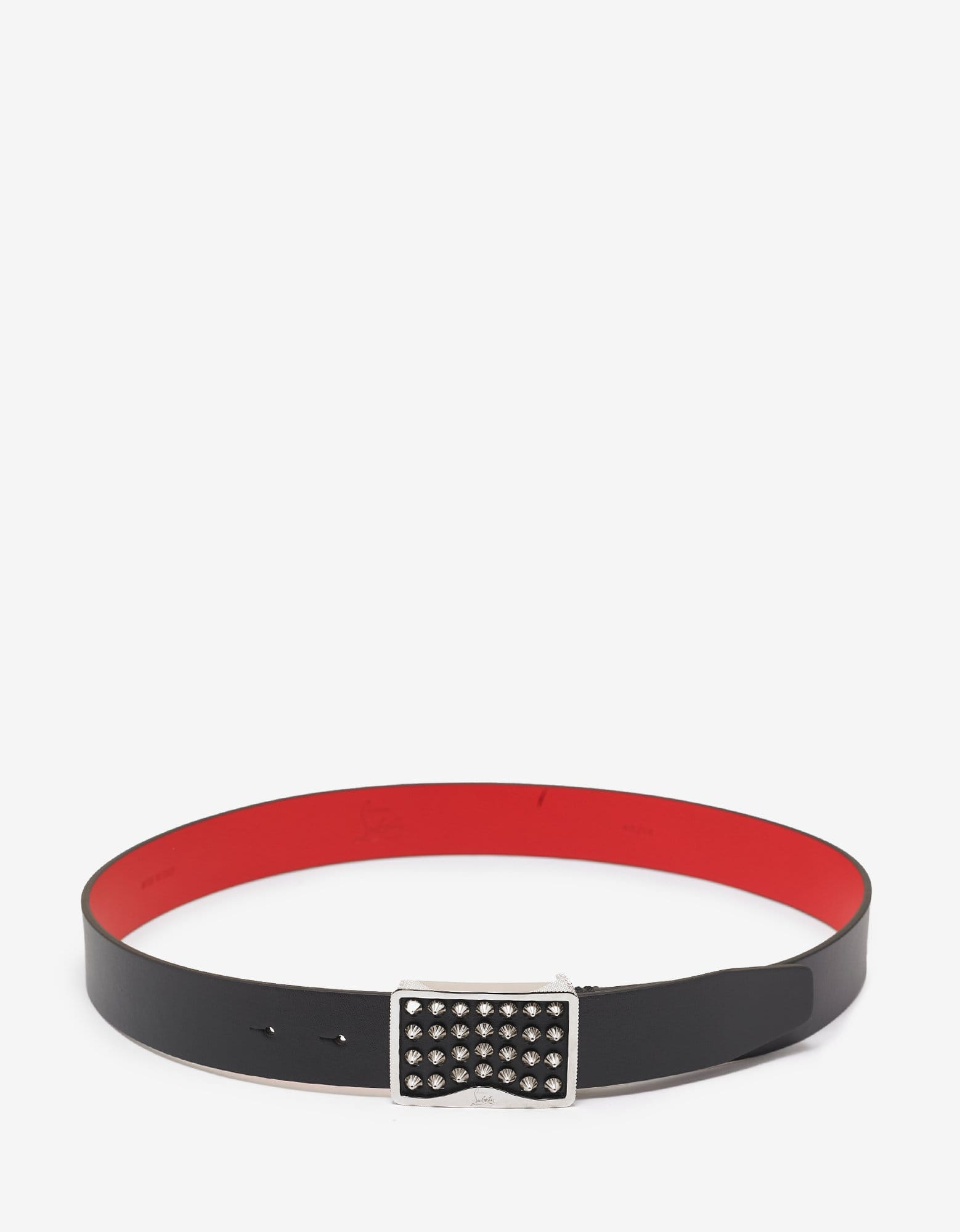 Christian Louboutin Louis Spikes Buckle Black Belt - 2