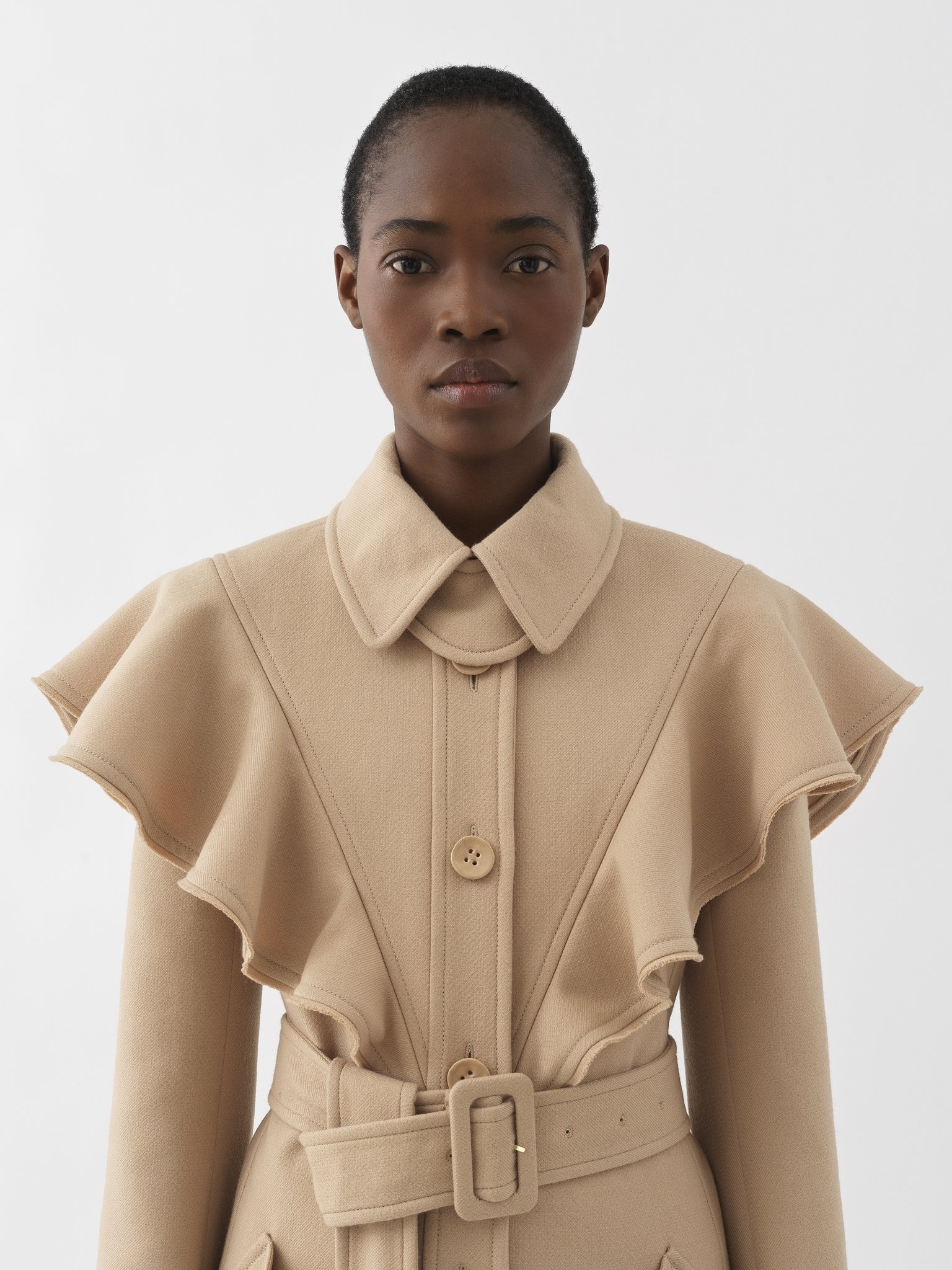 RUFFLED TRENCH COAT - 6
