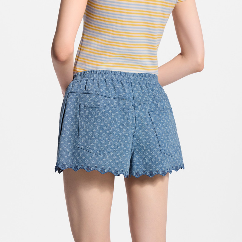 Monogram Denim Mini Shorts 5