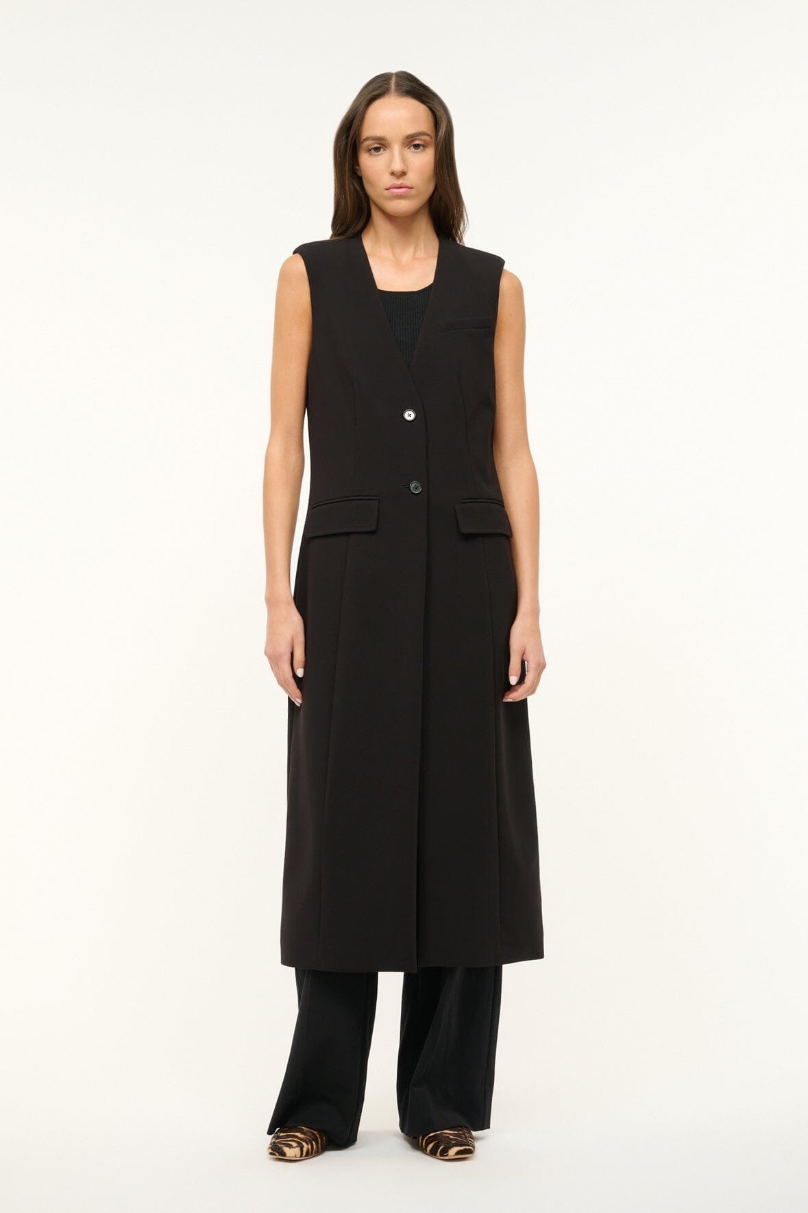 STAUD VARICK VEST BLACK - 2