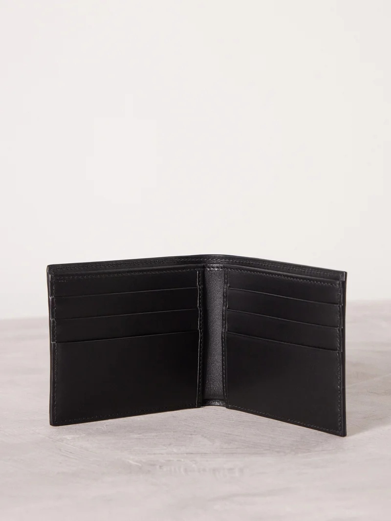 Logo-print leather bi-fold wallet - 2