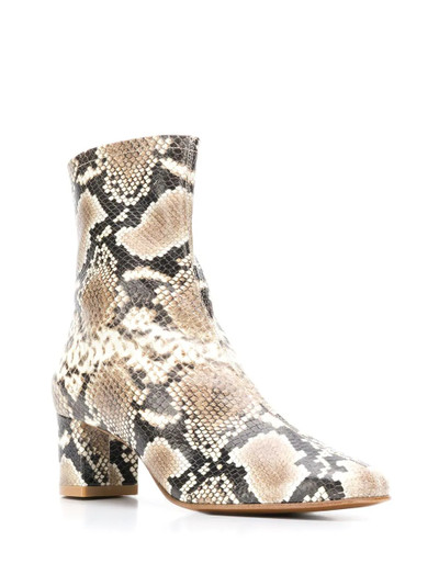 BY FAR snakeskin-effect zip-up ankle boots outlook