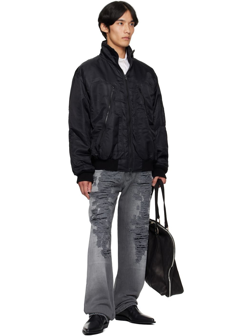 Gray 5-Pocket Jeans - 4