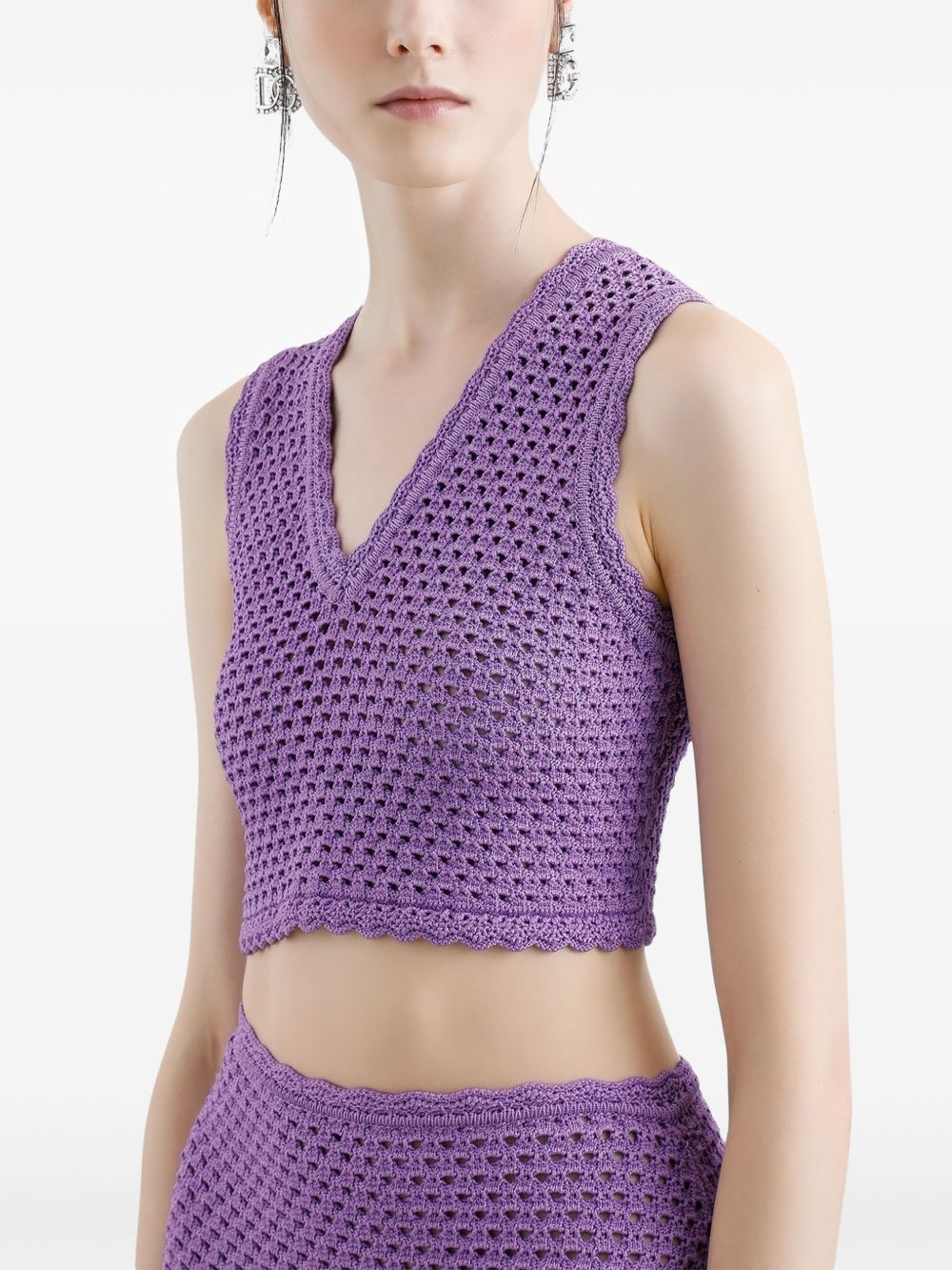 crochet-knit tank top - 5