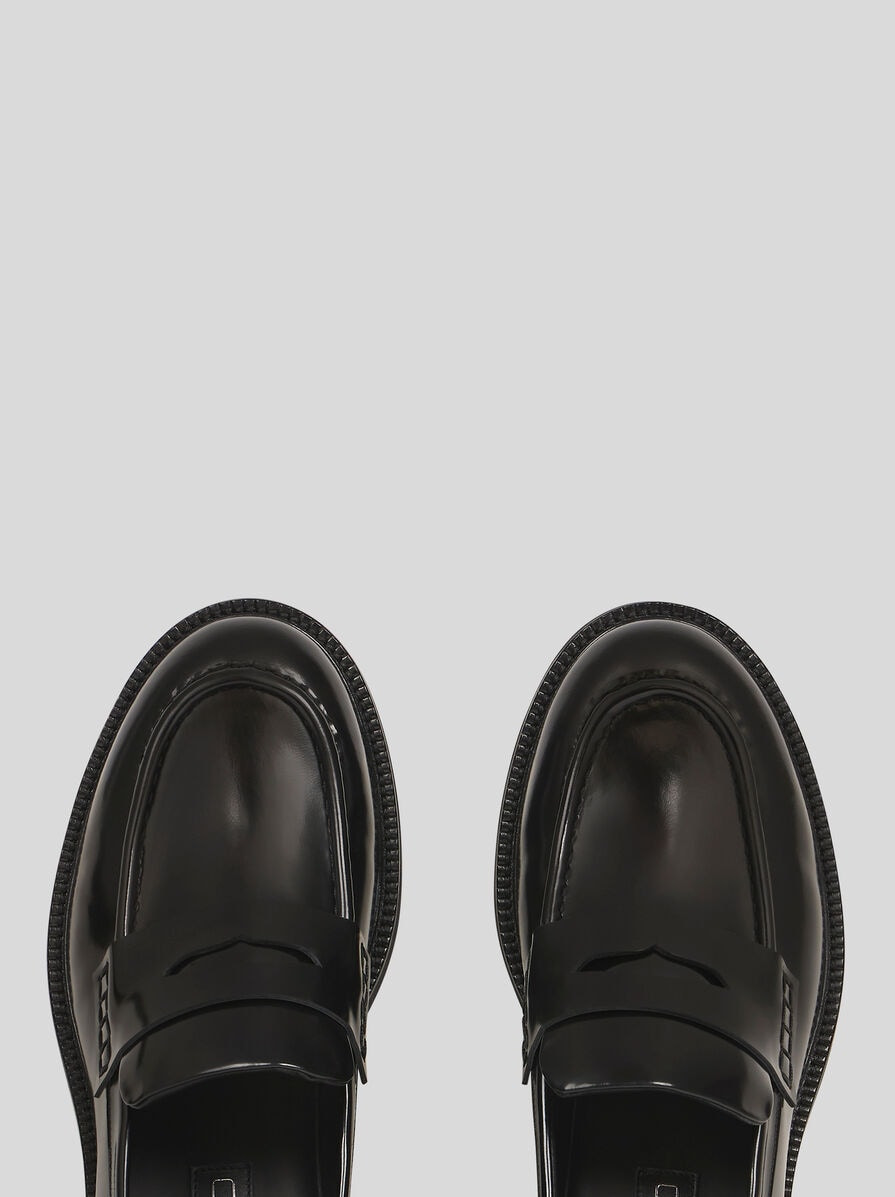 LEATHER PENNY LOAFERS WITH INSERT - 2