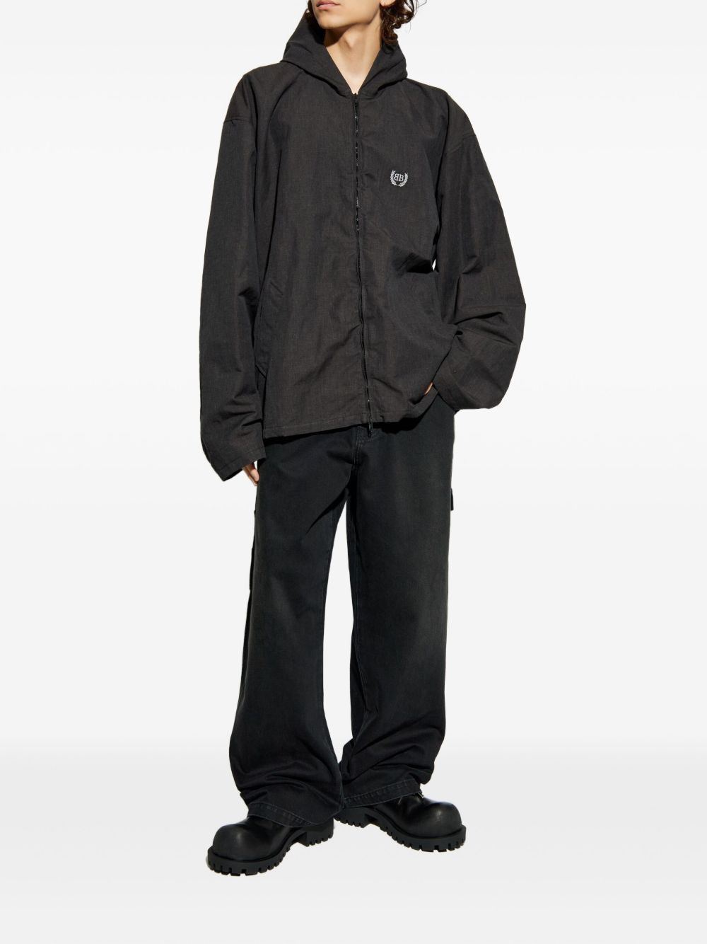 logo-patch cargo jeans - 2